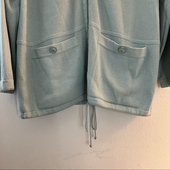 St. John Sport Sweater Light Blue Full Zip Hooded Santana Knit Sweater Sz S GUC - Picture 7 of 14